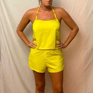 Fabletics yellow romper shorts
